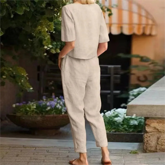 Stone Linen Co-Ord Set